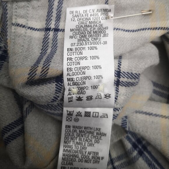 2 / $30.00 - Quicksilver Men's Modern Fit Size Medium Grey/Navy Plaid Shirt - Picture 7 of 13